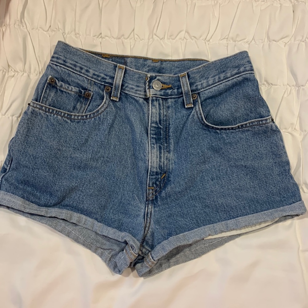 levi’s original red tag 550 size 25 high waisted denim jean shorts vintage